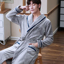 Liebhaber Korallenfleece Robe Herbst Winter Warme Schlafanzug Frauen Männer Verdicken Flanell Bademantel Lounge Nachthemd Hauskleidung Übergröße