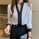 2023 New White Long Sleeve Chiffon Women&