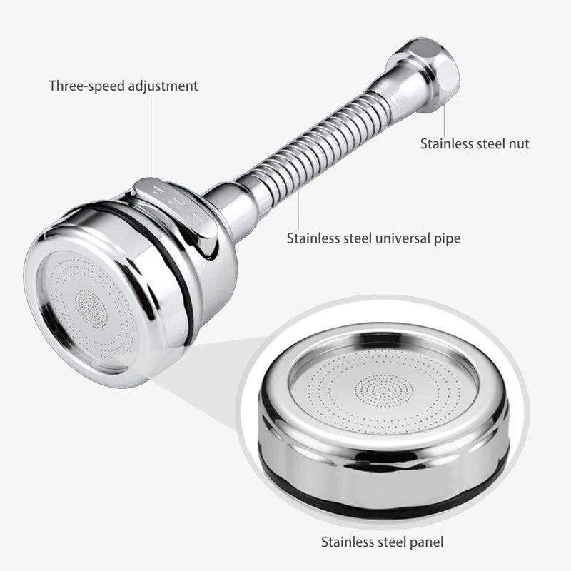 Faucet Adapter Aerator 3 Modes 360 Rotatable Bubbler High Pressure Faucet Filter Extender Water Saving Tap Nozzle Kitchen Gadget