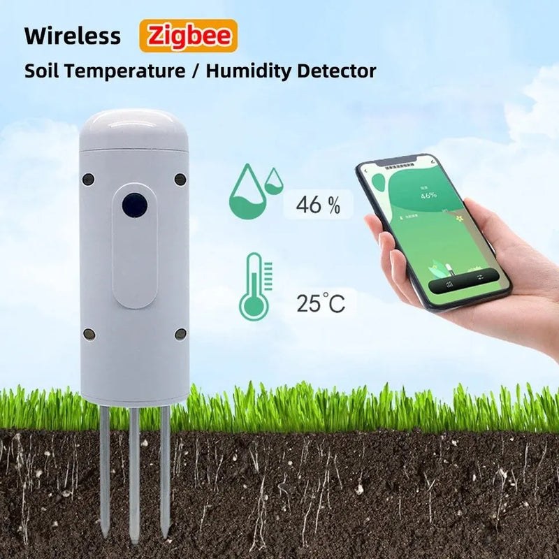 Tuya Zigbee Smart Water Valve Controller Sprinkler Drip Irrigation System and Tuya Zigbee Soil Moisture and Temperature Sensor