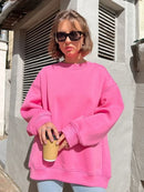 Wolfeel Oversized Hoodies & Sweatshirts for Women Autumn Winter Thick Warm Fleece Sweatshirt Girls Streetwear Loose Pullovers