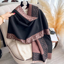 New Luxury Cashmere Plaid Leopard  Scarf Winter Women Pashmina Shawls Warm Blanket Wraps Female Thick Scarves Bufanda Scarves