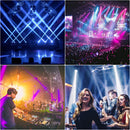 Yiflamefly 2 Stück 450W Moving Head Light RGBW DMX Bühnenlicht DMX-gesteuert Sound Activated Play DJ Light für Hochzeit Party Musik