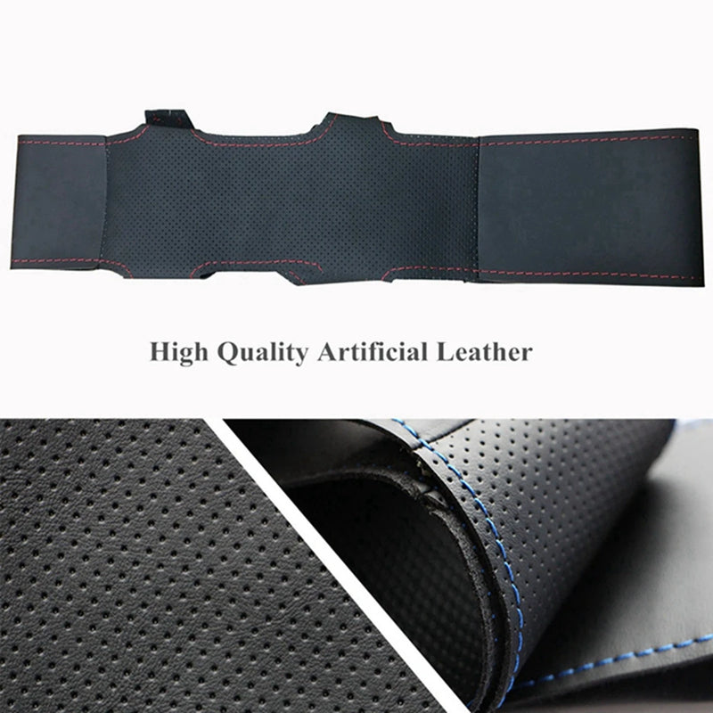 Car Steering Wheel Cover Anti-Slip Artificial Leather Original Steering Wheel Braid For Ford Kuga Focus 2 C-MAX Car Accessories