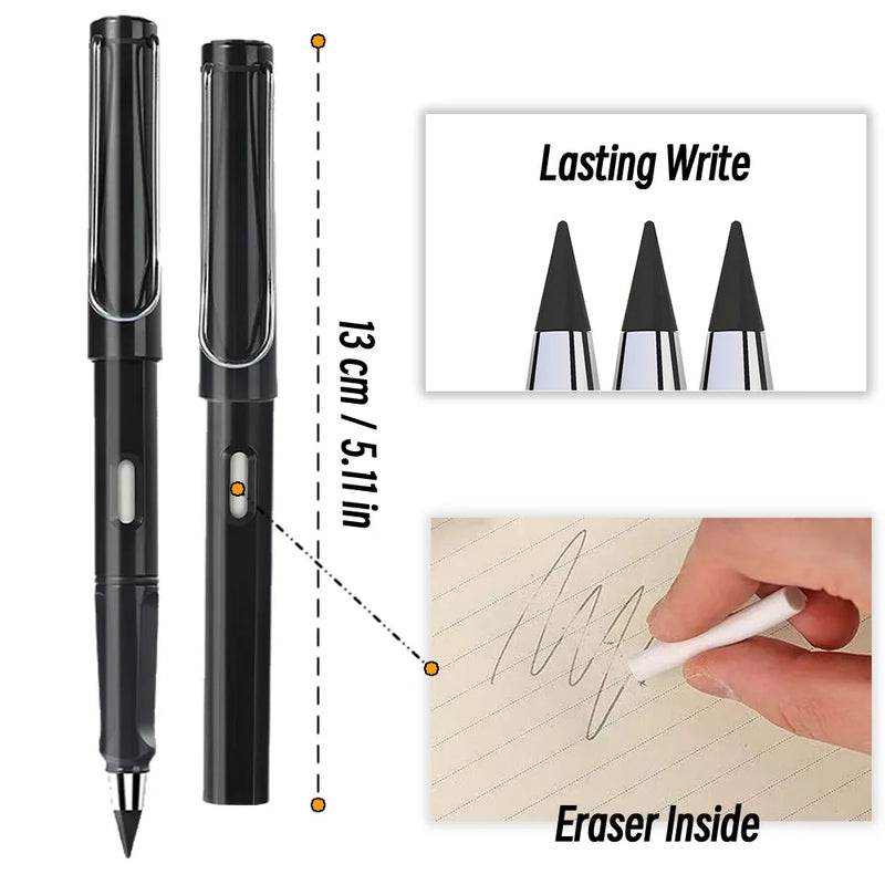 1/10Pcs Unlimited Eternal Pencil No Ink Write Fountain Pen Pencil for Writing Art Sketch Painting Kids Gifts Kawaii Stationery