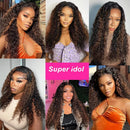 1B/30 Highlight Ombre Human Hair 13x6 HD Lace Frontal Wig 210 Density Deep Wave Human Hair Wig Pre Plucked Brazilian For Women
