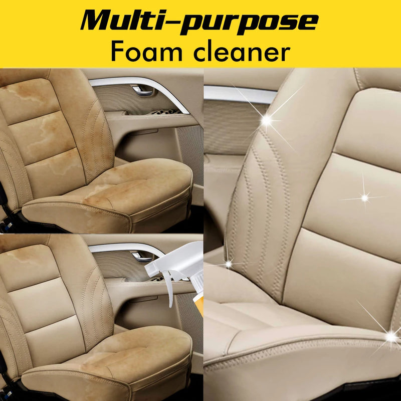 3PC Multifunctional Foam Cleaner Leather Seat Cleaner Leather Seat Foam Cleaner Car Interior Stain Remover Spray FoamMaintenance
