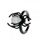 Gothic Crystal Ball Halloween Spider Finger Ring for Women Men Couple Unique Punk Jewelry Animal Party Daily Gift Accessories