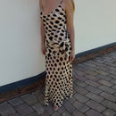 The Riviera | Polka-Dot Scarf-Sling Beach Maxi Dress