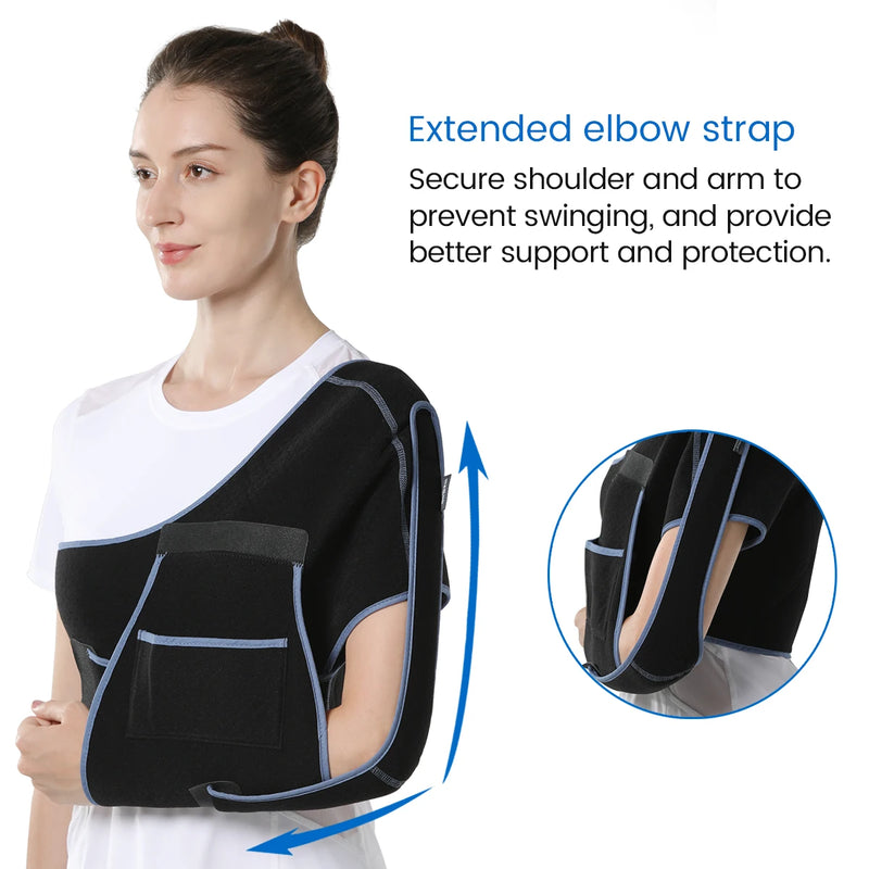 VELPEAU Shoulder Sling Brace for Rotator Cuff Break, Arm Injury and Fracture Arm Immobilizer Breathable and Soft for Sleeping