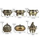 Incense Burner Mini Qilin Head Hollow Lotus Retro Brass Censer Cense Stick Holder Chinese Ancient Style Home Desktop Decor Craft