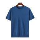 Spring And Summer Worsted Wool Knitted Short-Sleeved Men's T-Shirt Round Neck Thin Fashion Half-Sleeve Sweater