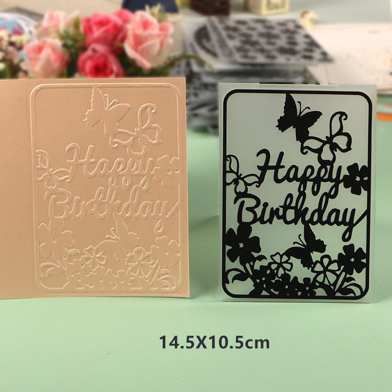 DUOFEN Crafts plastic embossing folder collection 2 paper embossing flower mold Christmas Birthday Easter day wedding
