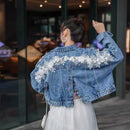2026 Spring New Loose Heavy Embroidered Denim Jacket Women's Trendy Wild Thin Ins Harajuku Tops Femme Jeans Coat Autumn Girl 101