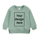 Kids Baby Girl Boy Customized Sweatshirt Add Your Text Image Long Sleeve Cotton Fleece Toddler DIY Pullover Hoodie Tops Clothes