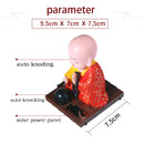 Solar Little Monk Creative Car Ornaments Dashboard Decoration Toys Chinese Style Buddhism Lucky Ornament Interior Accessories