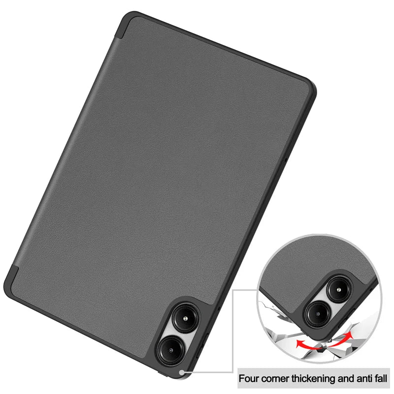 For Redmi Pad Pro 2024 Case with Pencil Holder Flip Stand Soft TPU Back Magnetic Smart Shell for Xiaomi Poco Pad Cover 12.1 Inch