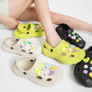 Cartoon Cute bow tie  Garden Sandals Women Summer Slippers Casual White Slip on Garden Women Hole Sandals zuecos de verano mujer