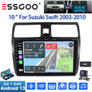ESSGOO 10" 2DIN Android 13 Carplay Car Stereo Radio For Suzuki Swift 2003-2010 GPS Navigation FM WiFi BT RDS Multimedia Player ﻿