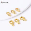 14k/18k Gold Plated Brass 10mm 12mm Lobster Clasps For Jewelry Making, Handmade DIY Jewelry Necklace Accessories Wholesale