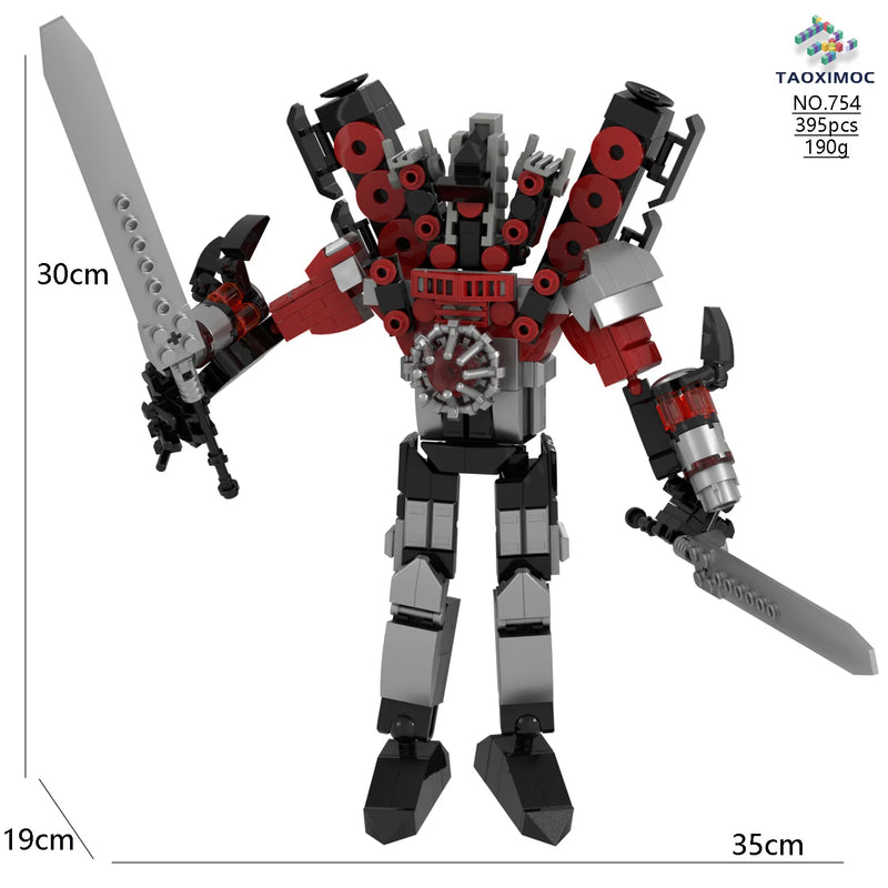 Skibidi Toilet Titan TV Man Speakerman Horror Game Bosses Camara Building Block Cartoon Doll Model Kids Birthday Halloween Gift