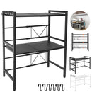 Microwave Oven Rack Seasoning Shelf Bilayer Oven Storage Rack Retractable Countertop Organizer Kitchen Accessories