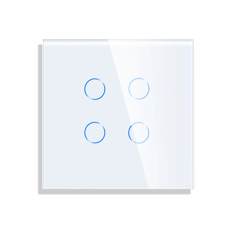 Bingoelec DIY 1/2/3/4 gang Wall Touch Switch Only Crystal Glass Panel 86mm Pearl White Black Golden Grey Glass Frame DIY-Parts