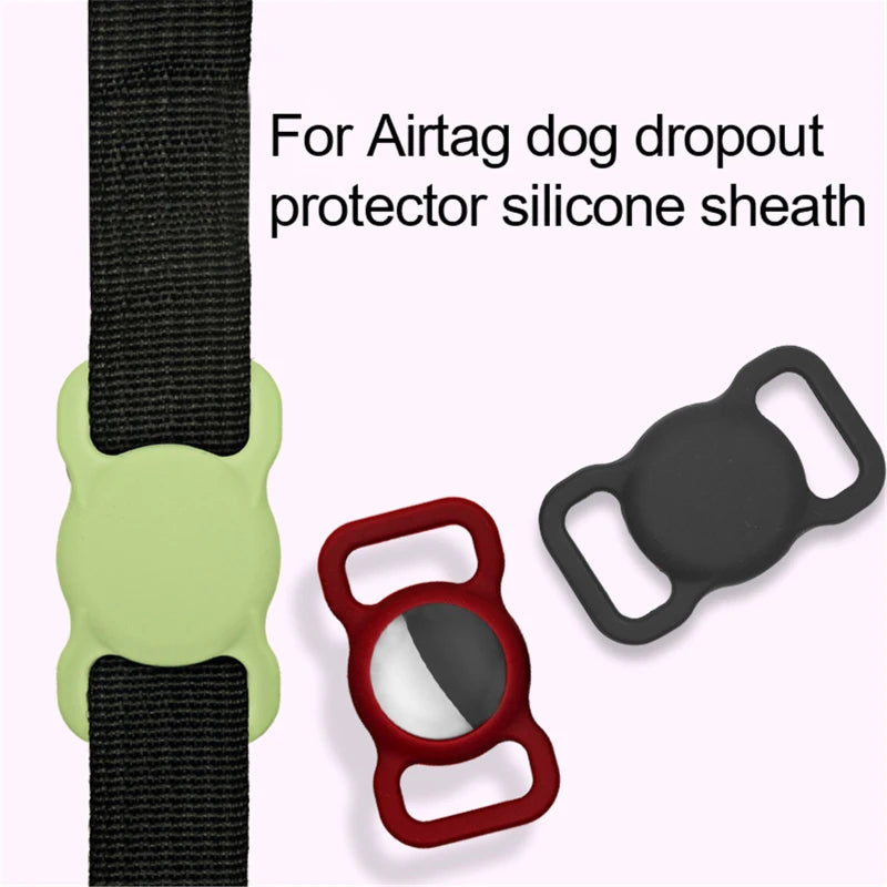 Airtag Case Anti Lost Sleeves Pet Collar Belt Silicone Protective Case Dog Cat Collar Loop For Apple Airtags Anti-lost Keychain