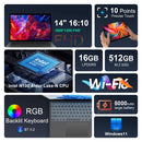 Ninkear T40 Laptop 2 in 1 Touch Screen Tablet Intel N100 14 Inch FHD 16GB DDR5 512GB SSD Computer Notebook Wifi 6 RGB Backlit