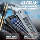 BURCHDA RX80 E-Bike 1000W Motor für Erwachsene 48V17.5AH Elektrofahrrad 26 Zoll 4.0 Fat Tires Schneefahrrad Mountainbike MTB OFF-Road