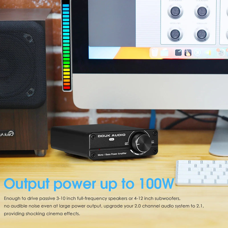 Nobsound Mini Subwoofer/Full-Frequency Mono Channel TPA3116 Digital Power Amplifier HiFi Integrated Class D Amp 100W