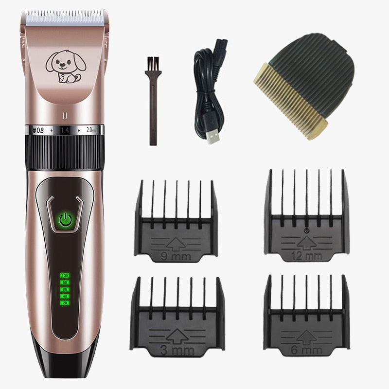 Dogs Clipper Grooming Clipper Kit USB Professional Rechargeable Low-Noise Clipper For Dog  Pets Hair Trimmer Display Battery