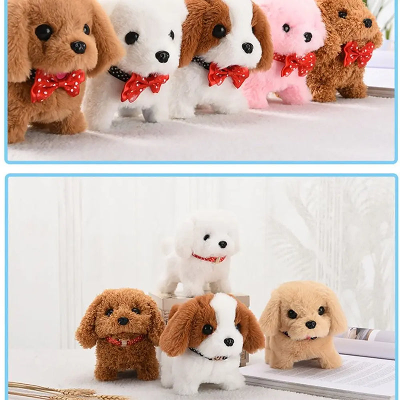 18CM Electric Simulation Puppy Plush Toys Interactive Cute Dog Robot Funny Wagging Shaking Toy For Kids Xmas Gift