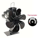 6leaf fireplace fan,winter warm home efficient heat distribution Winter fireplace fan Hot blast stove fan ecological quiet black