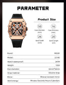 MEGIR Luxury Outdoor Sport Wristwatch for Men Silicone Strap Waterproof Military Quartz Wristwatch Male Clock Chronograph 2218