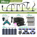 Black 20cm Bendable Brass Nozzle DIY Mist Spray Kit for Garden Courtyard Plants Automatic Atomizing Cooling System 3/8" Hose