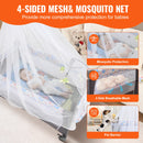 SucceBuy Baby-Stubenwagen 35 kg Traglast Einfach zusammenklappbarer, tragbarer Beistellbett mit Aufbewahrungskorb und Rädern