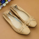 2024 Spring\Autumn Genuine Leather Shoes Woman Flats Work Classi Fashion Bowknot Female Casual Ballet Ladies Shoes Plus Size 44