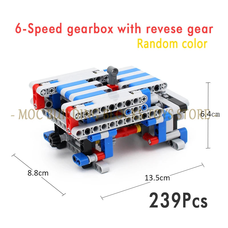 MOC Technology Building Blocks Bricks Power Functions Automotive Speed Gearbox Engine Transmission Machinery DIY Assembling Toys