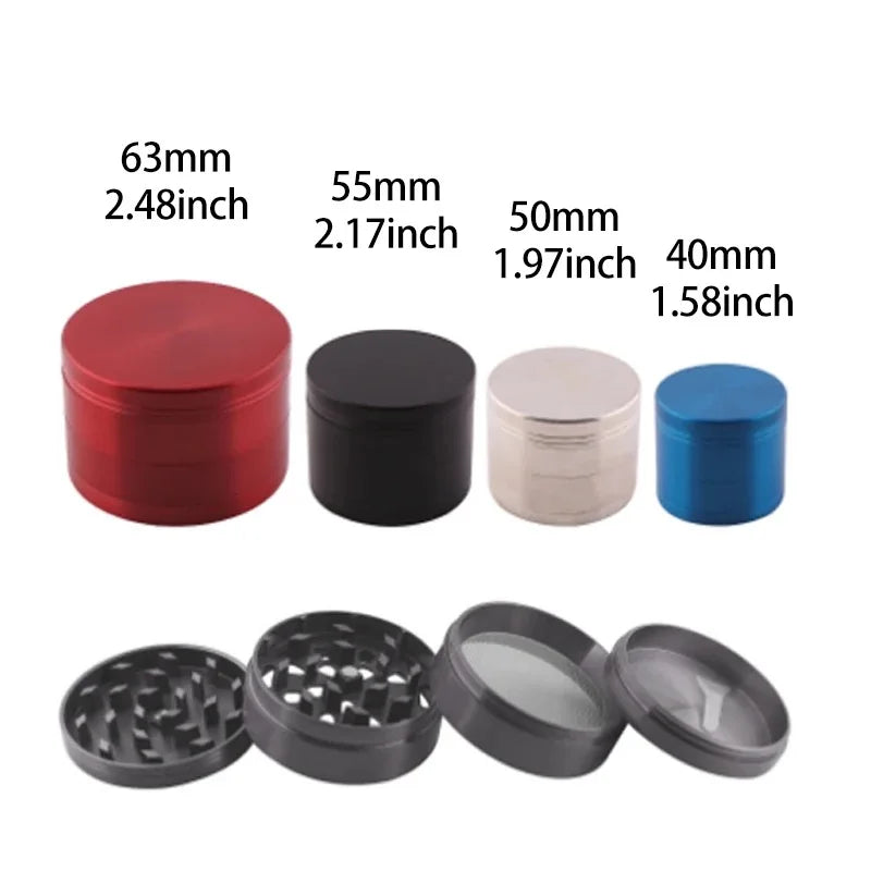EVIL 40/50/63MM Manual Grass Smoke Grinder Herbal Crusher Zinc Alloy Dry Herb Tobacco Grinders for Smoking Pipe Accessories