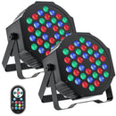Fieryzeal 2PCS LED Par Light RGBW DMX Bühnenstrahler Flaches Par-Beleuchtungseffekt DJ Disco Party Bar Hochzeit Geburtstag Show Lichter