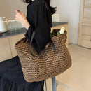 Straw Woven Tote Bags Casual Large Luxury Design Capacity Handbag Beach Shoulder Simple Women's Bag Shopping Summer bolsos