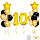 25pcs Gold Black Mixed Balloons 10th Birthday Party Decorations 10 Years Old Girl Boy Birthday Background Decor Anniversary