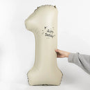 1 Set Beige Birthday Balloons Cream Beige Caramel Number 0-9 Balloon Custom Name Stickers for Birthday Anniversary Party Decor