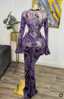 CM.YAYA 2025 Fall Women Long Sleeve Stacked Mesh See Though with Lining Bodycon Long Dress Evening Birthday Sexy Party Dresses