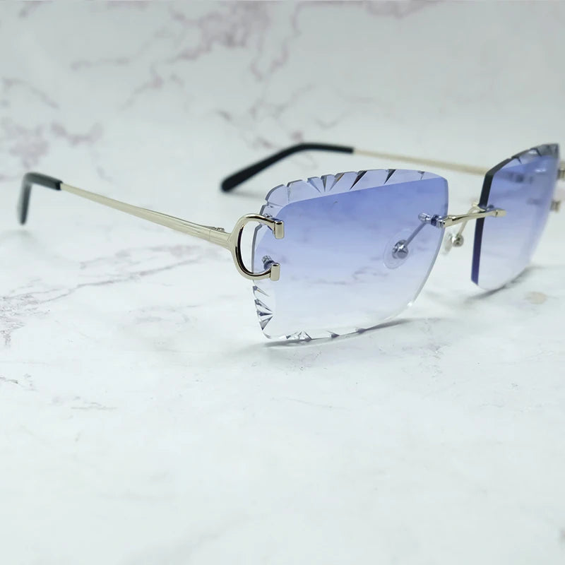 Designer Sunglasses WIre C Luxury Carter Diamond Cut Sun Glasses Fashion Vintage Shades Eyewear For Men Gafas De Sol Hombre
