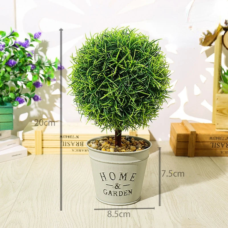 Artificial Plant Bonsai Creative Grass Ball Green Fake Plant Flower Potted Ornaments for Home Room Table Garden Decoration Gifts