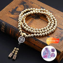 Tactical 10MM Steel Chain Buddha Beads Self Defense Hand Bracelet Necklace EDC Outdoor Tools Self Protection Survival