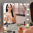 The Studio Circle | 15-Bulb Hollywood Vanity Mirror with Dimmable 3-Color LED Lighting