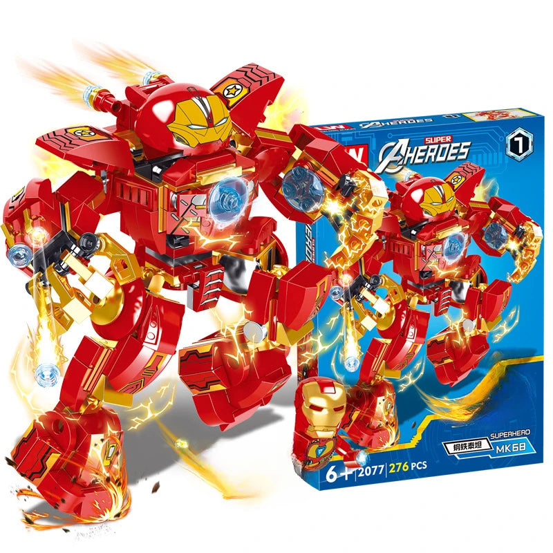 Lewan 2077 Steel Mech American Team Killer Assembled Building Blocks Boy Toy Gift Compatible with Lego